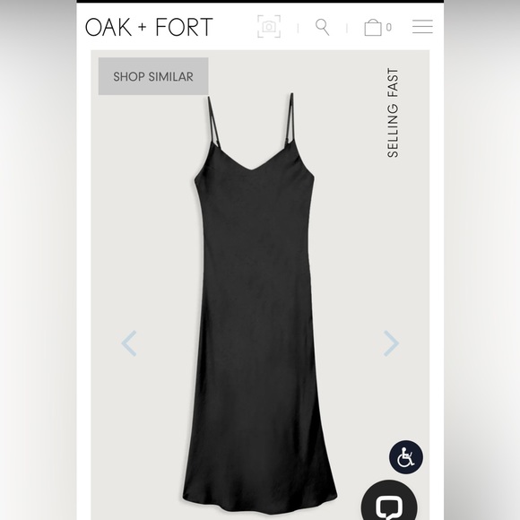 OAK + FORT black satin midi slip dress - Picture 3 of 3